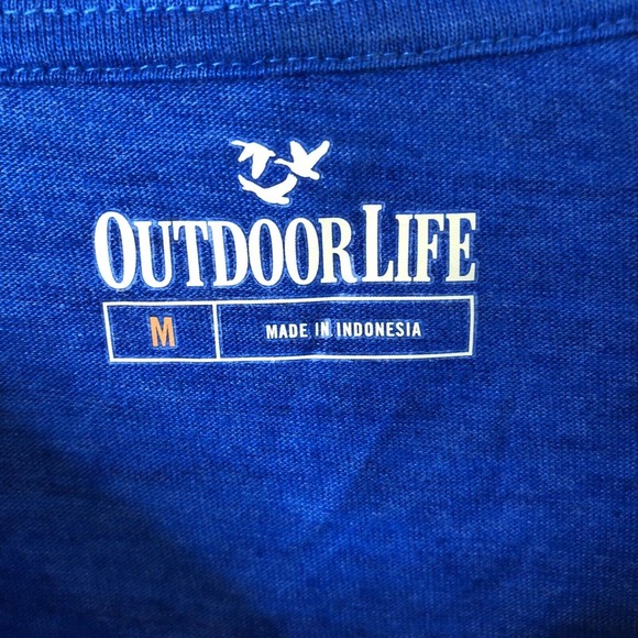 Outdoor Life Men's NWT Streaky Heathered Long Sleeve Tee in Blue Size Medium - Picture 2 of 7